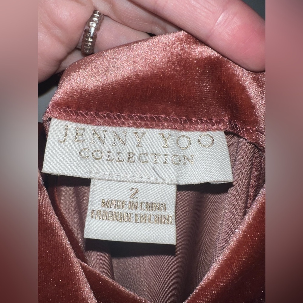 NWOT Jenny Yoo Mauve Cowl Neck Midi Dress - Picture 7 of 7